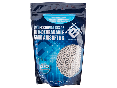 Evike Match Grade Biodegradable 6mm Airsoft BBs (Weight: .25g / 4000 Rounds / White)