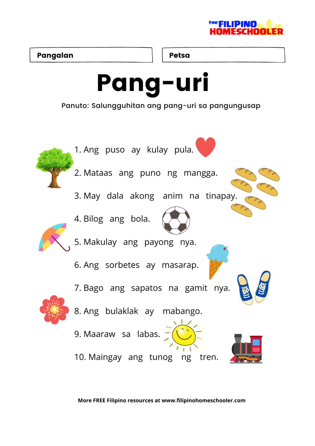 Mga Uri Ng Pangungusap Worksheet For Grade Favorite Worksheet Images ...