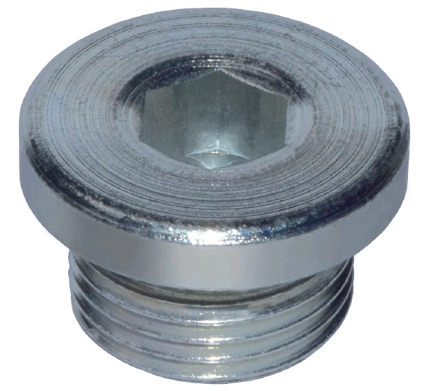 Steel Zinc-coated steel plug with hex slot and NBR O-Ring 1/8" BSP TCE/V