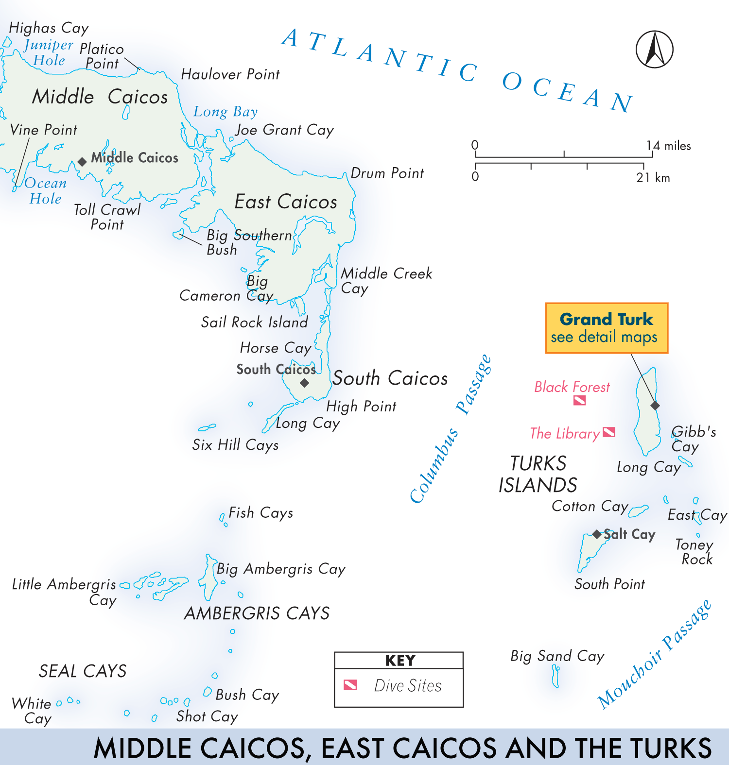 Map of Middle Caicos | Middle Caicos | Fodor's Travel Guides