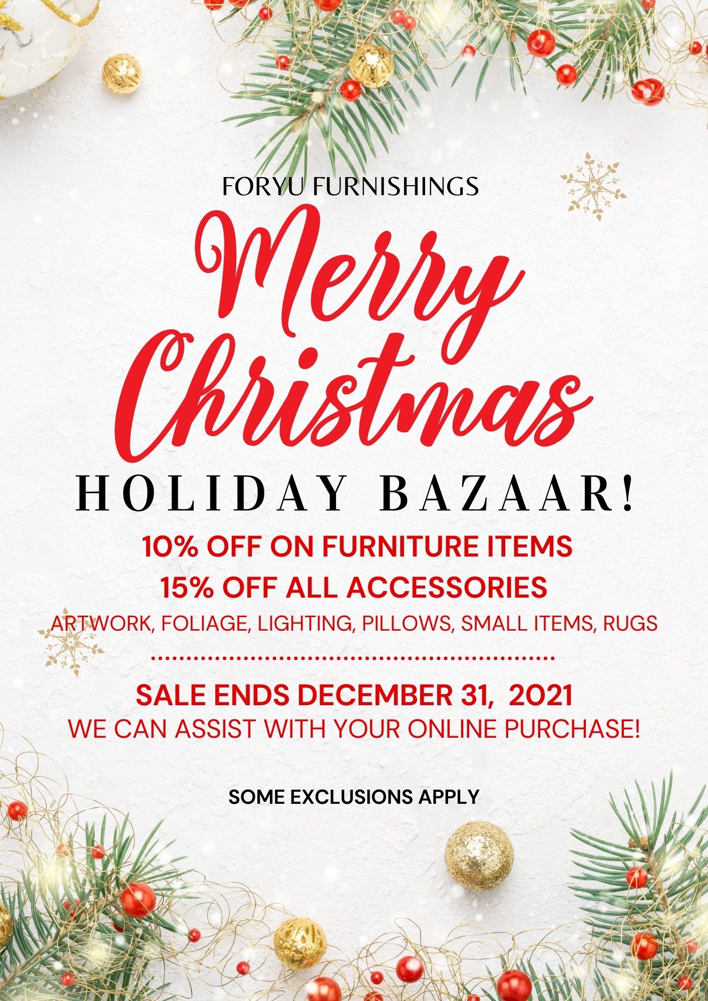 Foryu Holiday Bazaar! – Foryu Furnishings