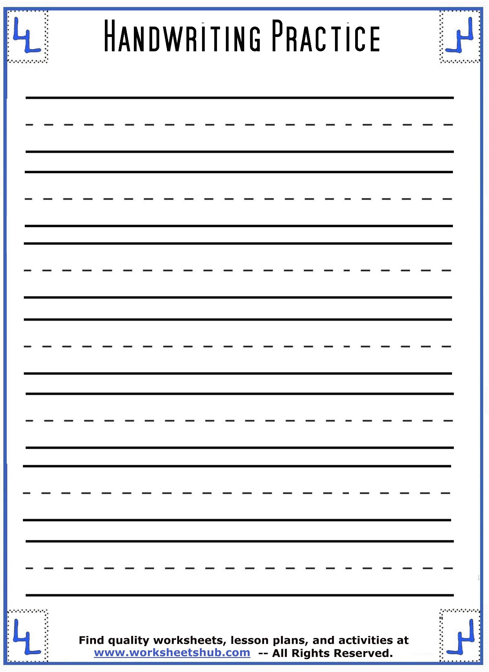 Empty Cursive Practice Page - Desconchadamente