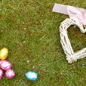 17354   Easter eggs and heart on the ground