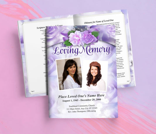 Rapture Tabloid Funeral Booklet Template