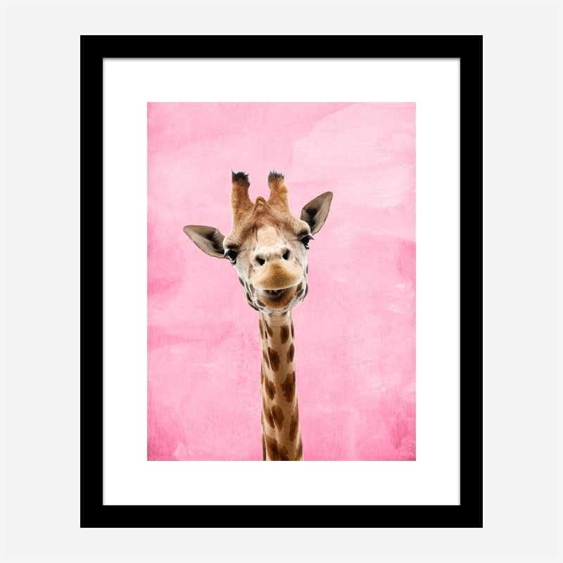 Pink Giraffe Art Print