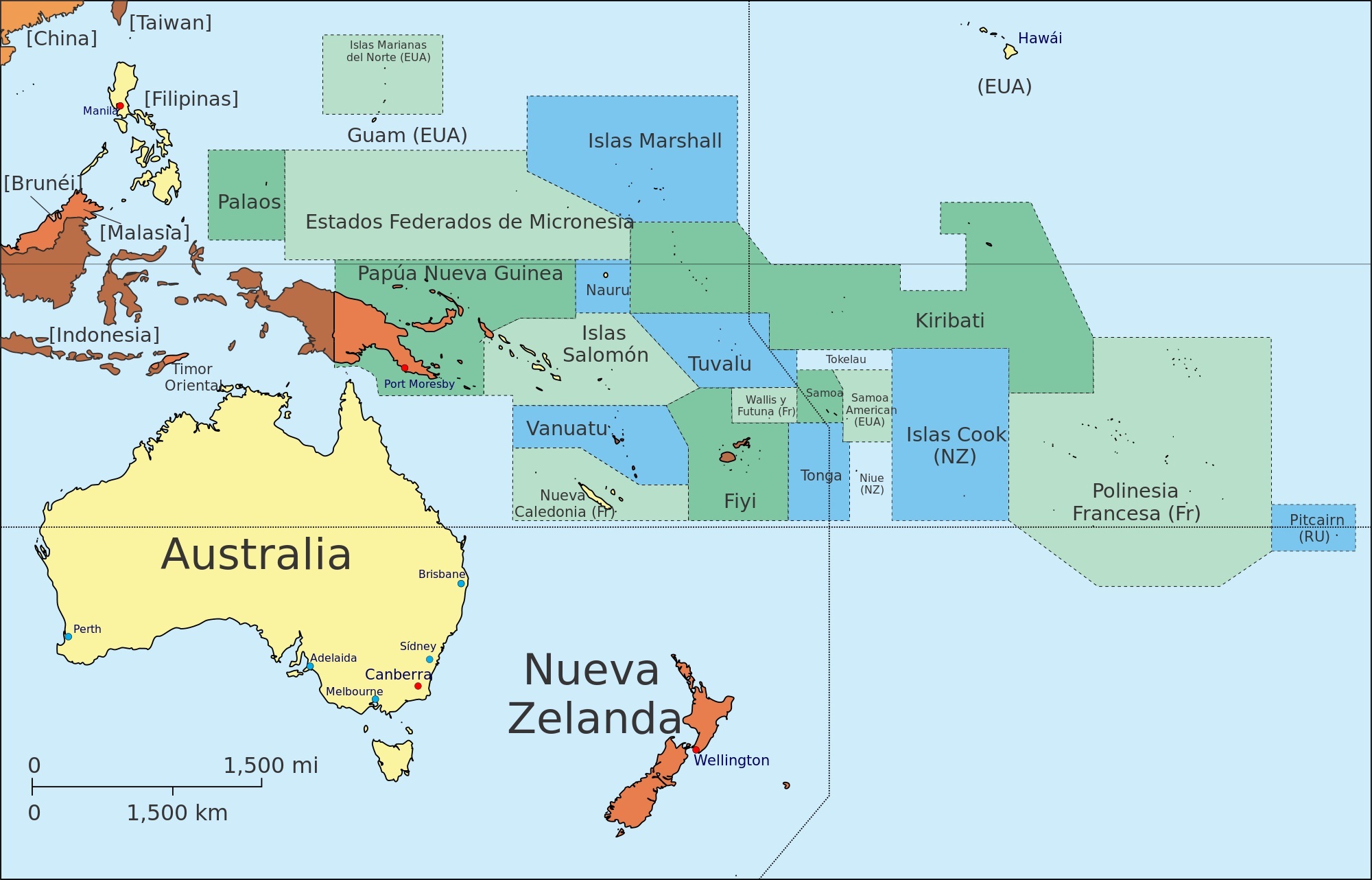 Map Of Oceania Map Oceania Political Map Gambaran - vrogue.co