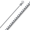 0.9mm Solid 14K White Gold Box Link Chain Necklace 16-24in