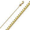 0.8mm Solid 14K Yellow Gold Box Link Chain Necklace 16-24in thumb 0