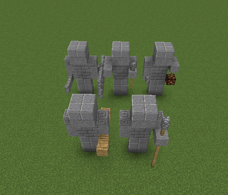 Statues of Warriors - Blueprints for MineCraft Houses, Castles, Towers ...