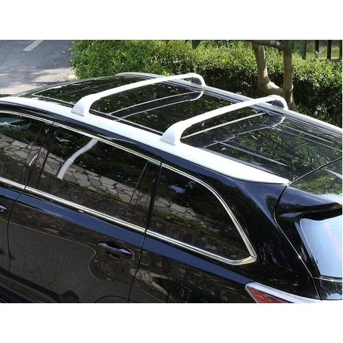 2 x Alloy Black Cross Bars Roof Racks for Toyota Kluger 2015 - 2019