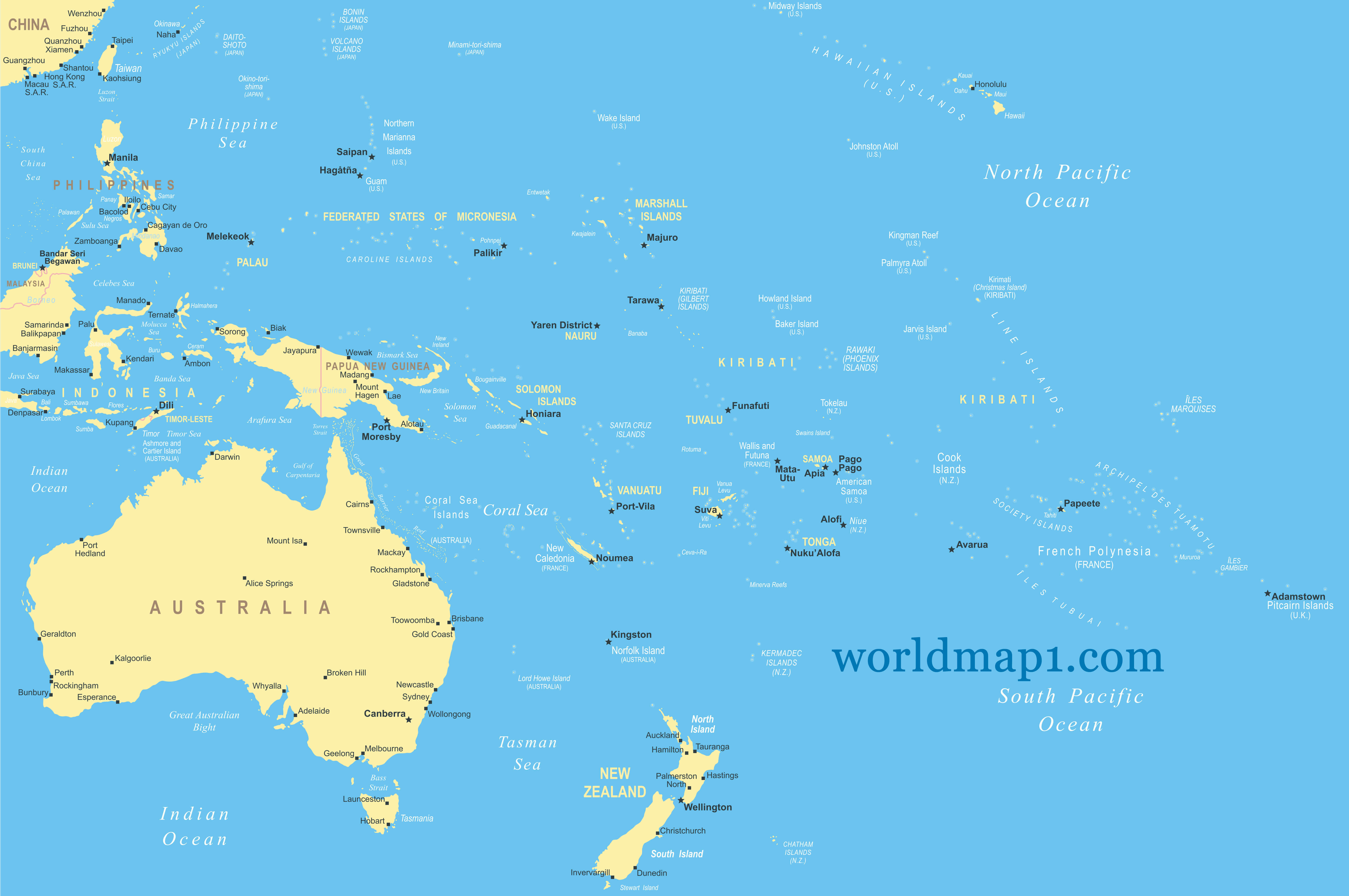 Map Of Oceania Map Oceania Political Map Gambaran - vrogue.co