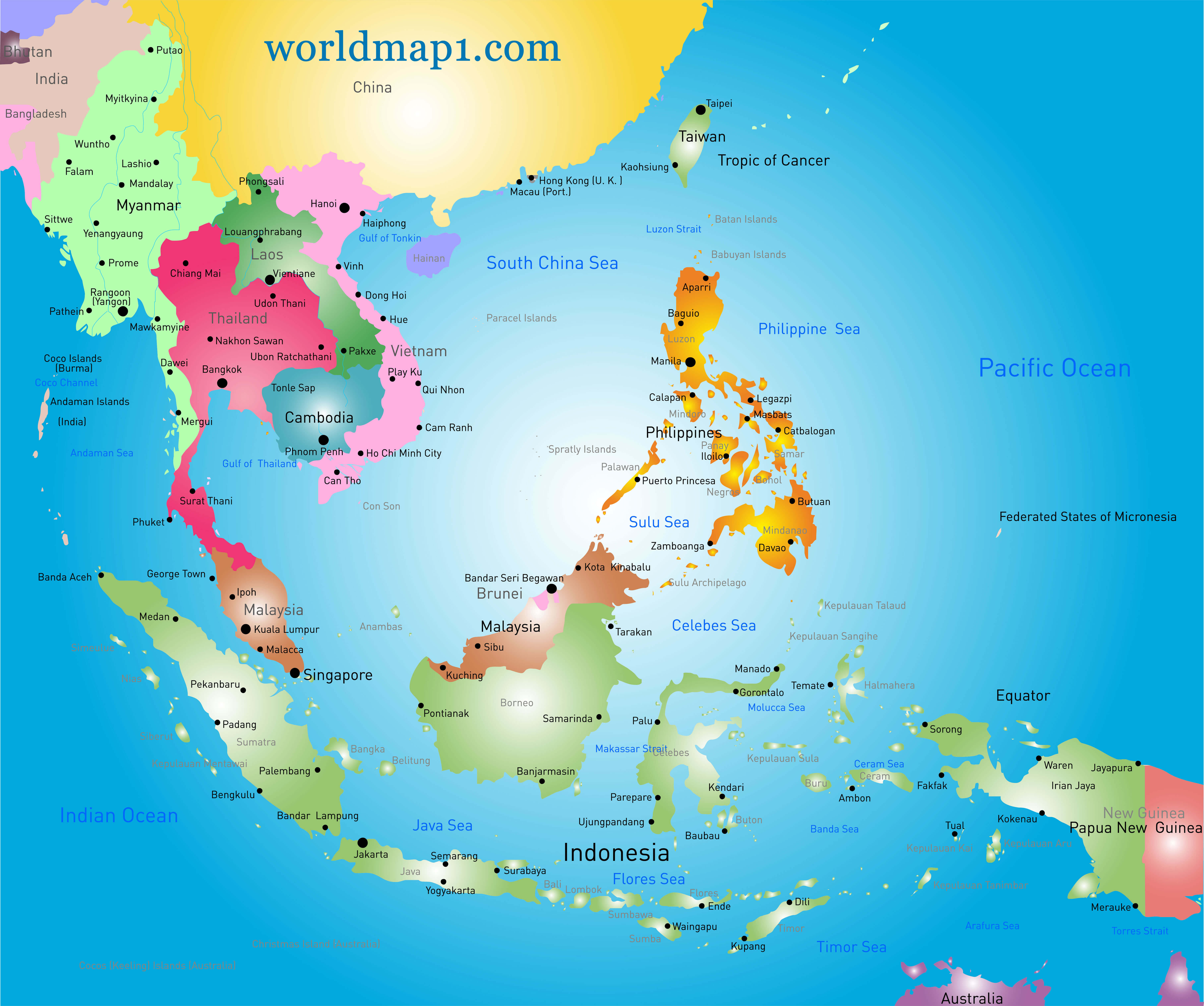 Oceania Map Countries