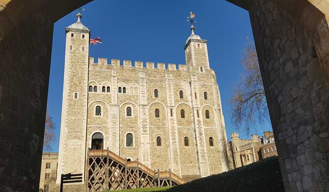 The White Tower at the Tower of London.