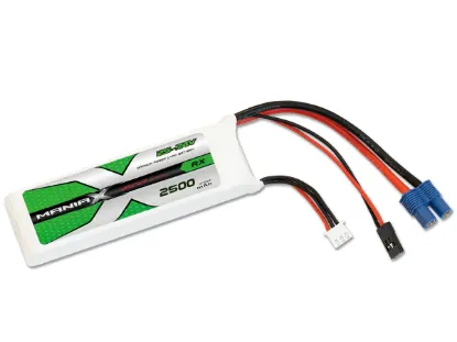 Picture of ManiaX MX-RX-2S-2500 2S-7.4V 2500mAH 5C RX Lipo Battery with  EC3+ Futaba Plug