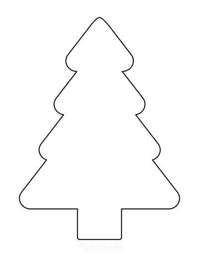 Christmas Tree Template Blank Outline Rounded