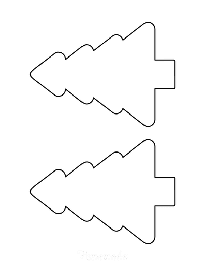 Christmas Tree Template Blank Outline Rounded Medium