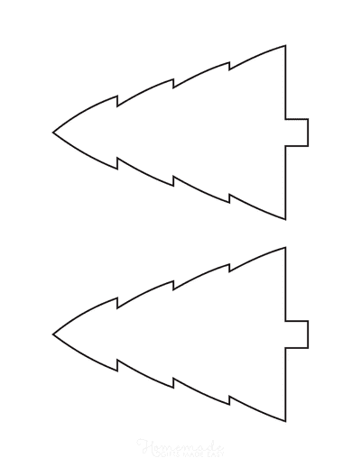 Christmas Tree Template Blank Outline Tiered Medium