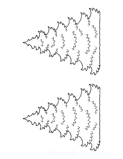 Christmas Tree Template Layered Jagged Medium