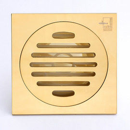 Qst-50 Deodorant Polished Brass Square Shower Floor Drain