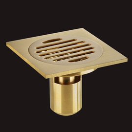 ASTM Deep Water Brushed Brass Square Shower Floor Drain