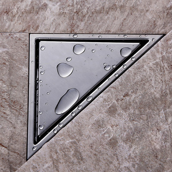 Modern Stainless Steel Triangle Corner Hidden Shower Drain 