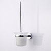 LTJ Modern Glass Best Brass Chrome Toilet Brush Holder Wall Mount 