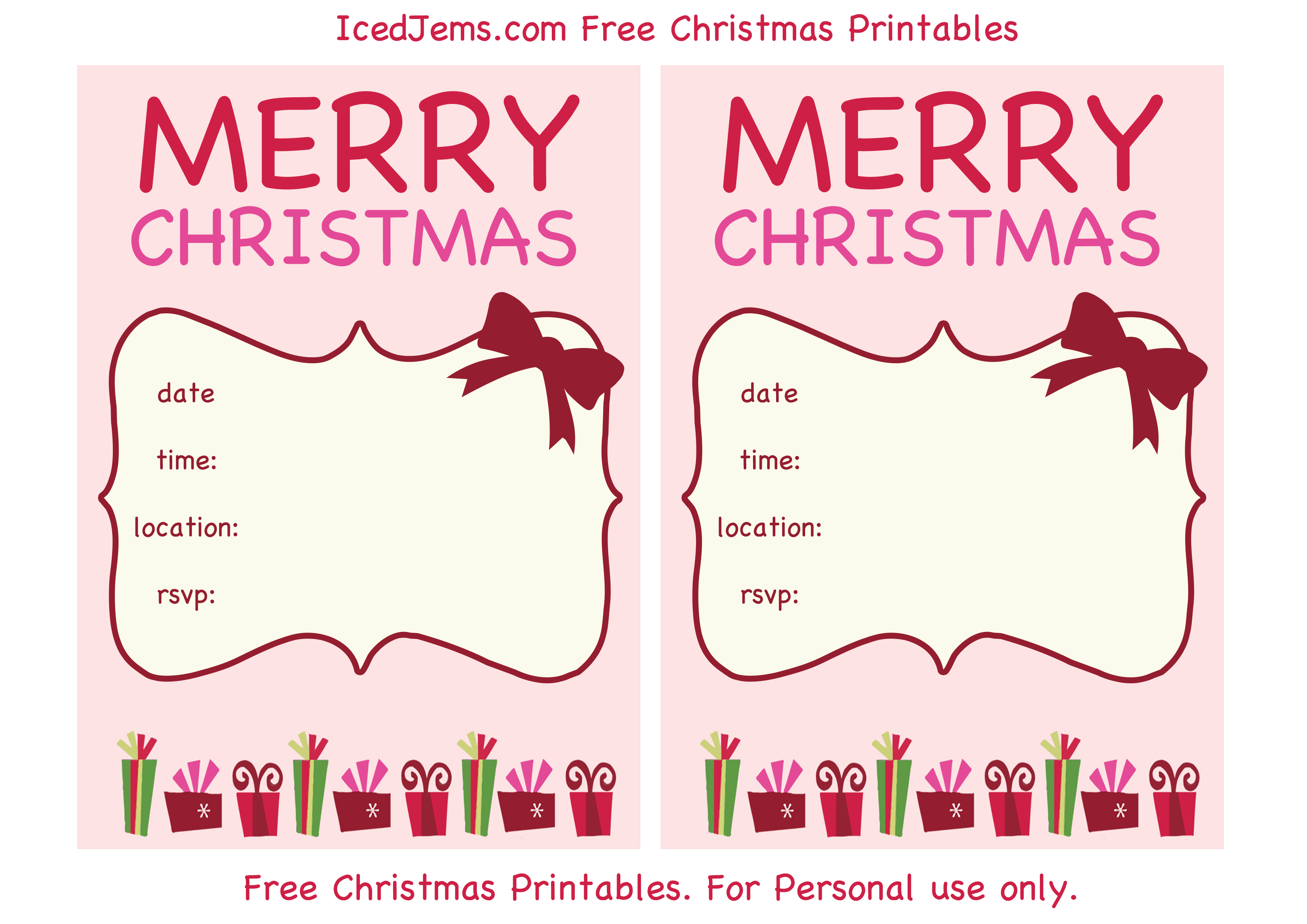 Christmas Party Printable Invitations