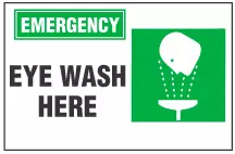 Emergency Sign, Eye Wash Here (With Symbol)