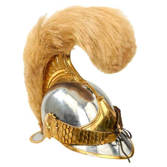 Napoleonic First French Empire Era Carabinier Officer Helmet with White Plume Original Items