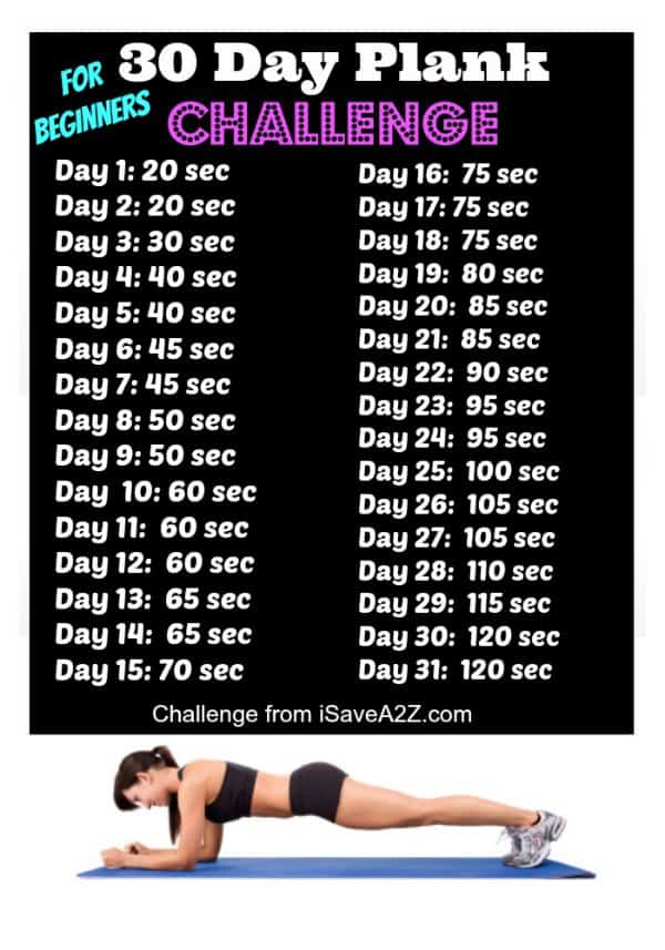 30 Day Plank Challenge for beginners