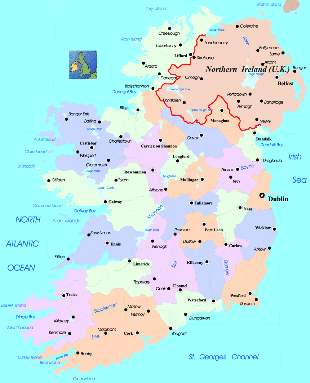 Ireland Political Map