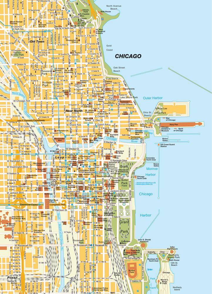 Chicago Map and Chicago Satellite Image