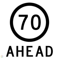 70KM Speed Ahead Sign