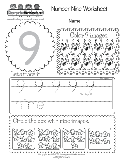 Number Nine Worksheet