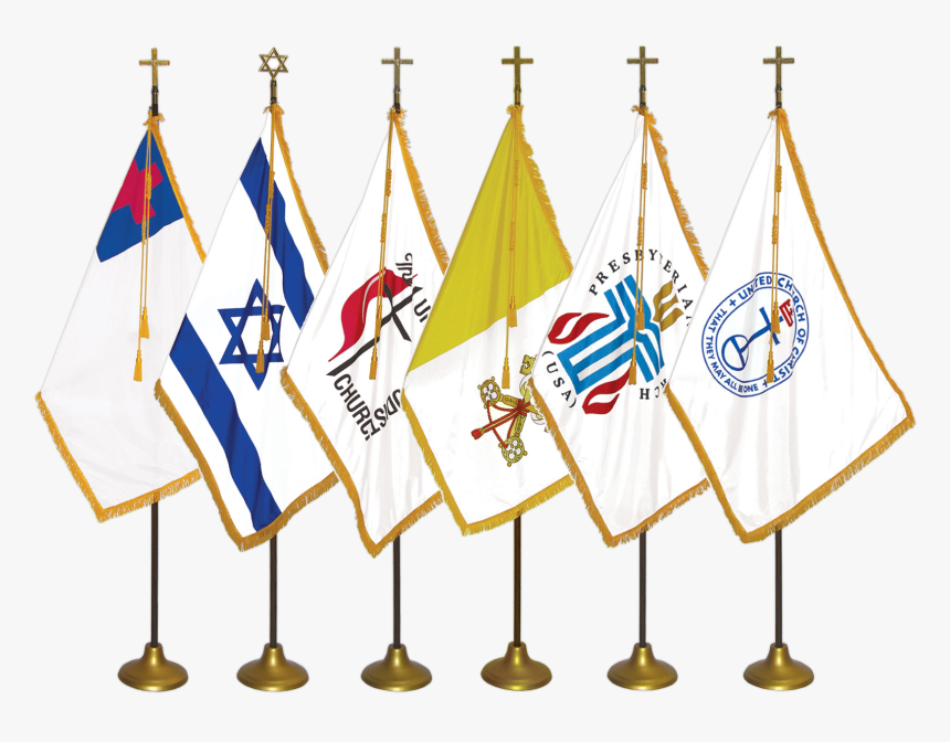 Indoor Religious Flag Sets - Christian Flag Israel Flag, HD Png Download, Free Download