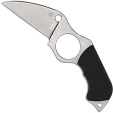 Spyderco Swick 5 Knife FB14P5 - Sal Glesser - LC200N Wharncliffe Fixed Blade - LARGE HOLE - Black G10 - Boltaron Sheath - USA Ma