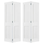 Shaker 2 Panel MDF Bifold Double Door with Hardware