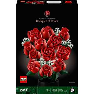 Giocattolo LEGO Icons 10328 Bouquet di Rose Set Fiori Finti per Adulti Decorazione Casa Idea Regalo per Lei o Lui Collezione Botanica LEGO