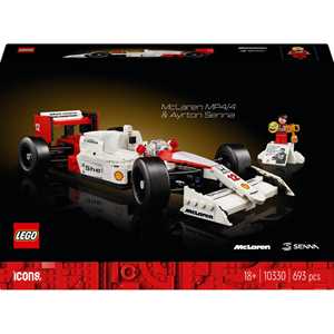 Giocattolo LEGO Icons 10330 McLaren MP4/4 e Ayrton Senna, Modellino da Costruire di Auto da Corsa F1 con Minifigure, Regalo per Adulti LEGO