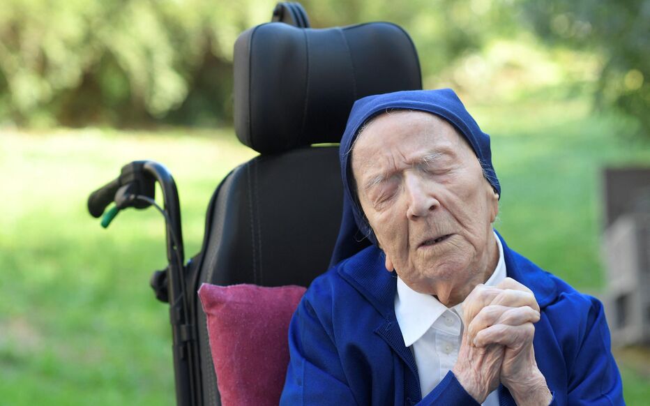 Lucile Randon, soeur André, est décédée à l'âge de 118 ans. NICOLAS TUCAT/AFP