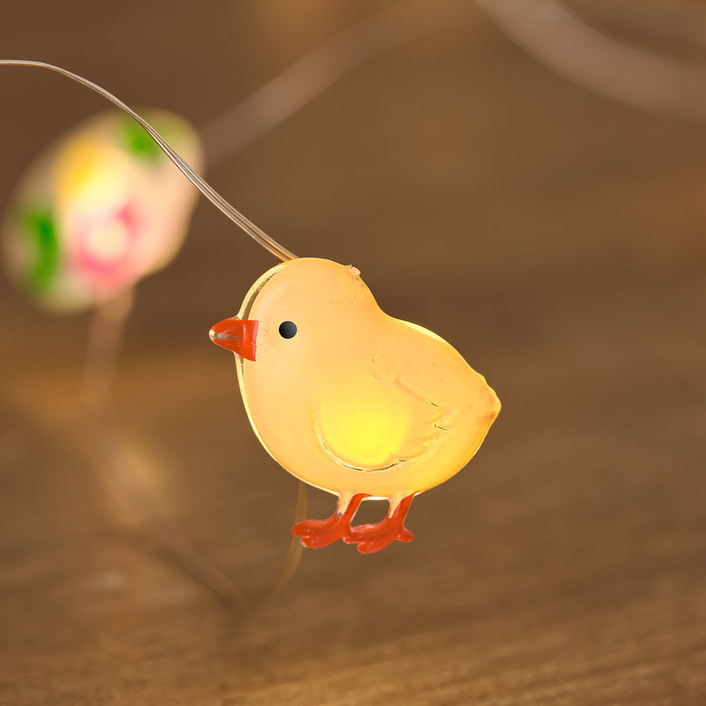 Guirlande Lumineuse Micro LED à 20 Œufs et Poussins de Pâques