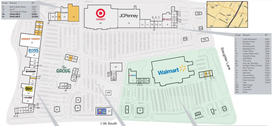 Park Meadows Mall Directory Map