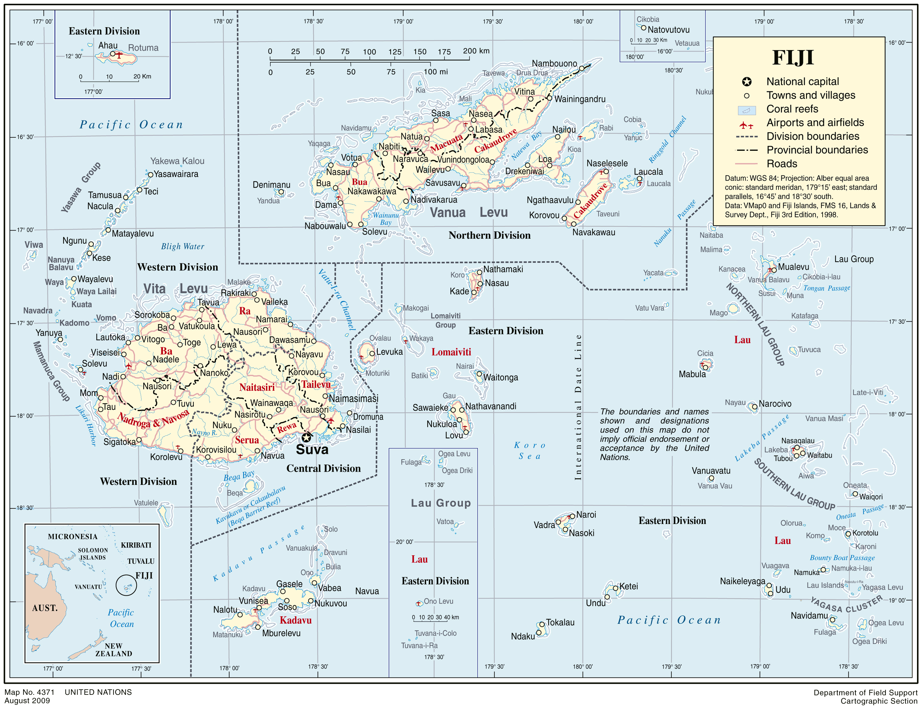 Fiji Area Map