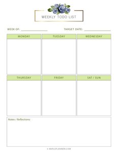 Weekly To Do List Template