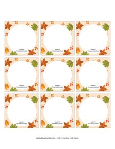 Thanksgiving Place Cards - Floral Squares