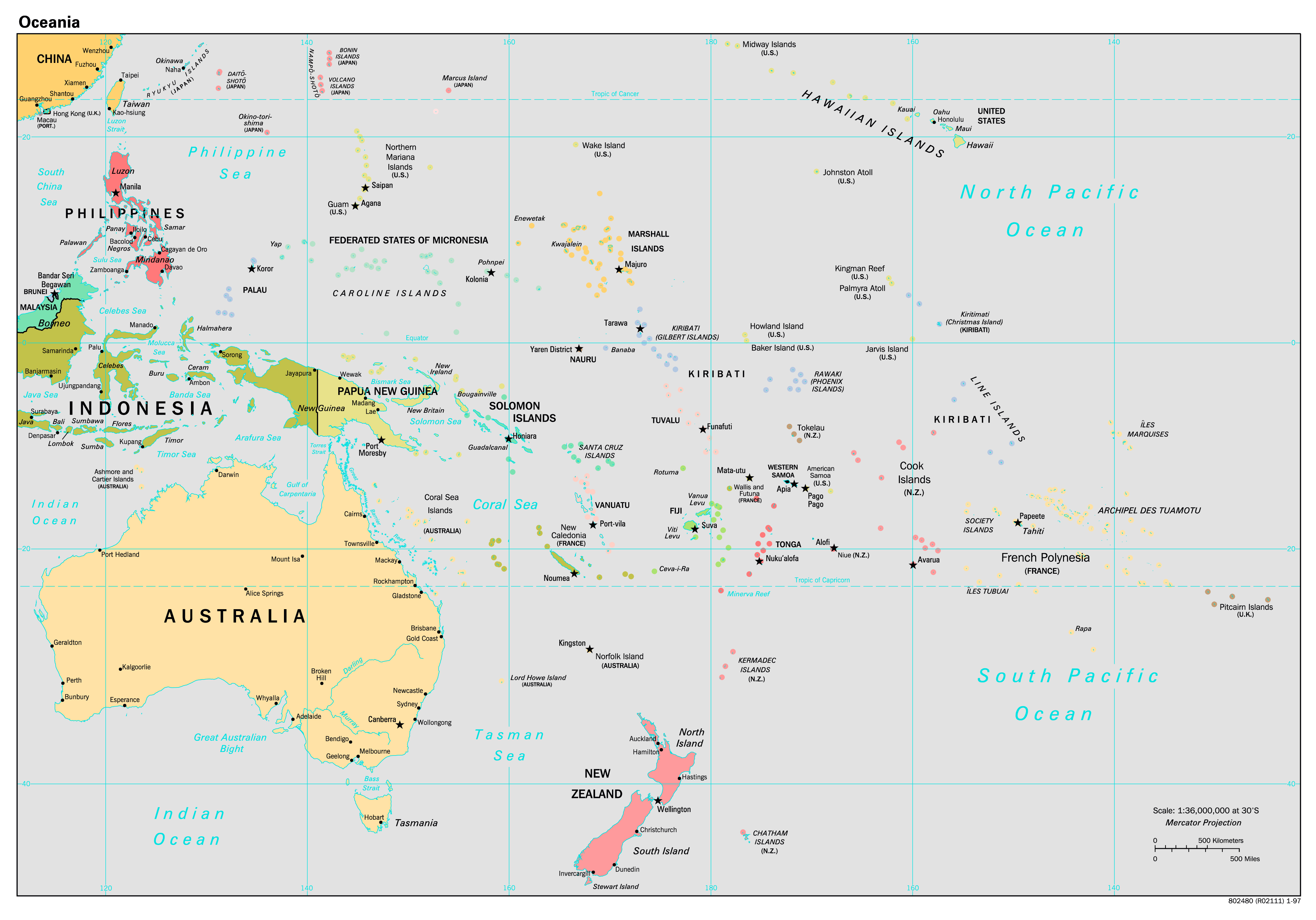 Political Map Of Oceania