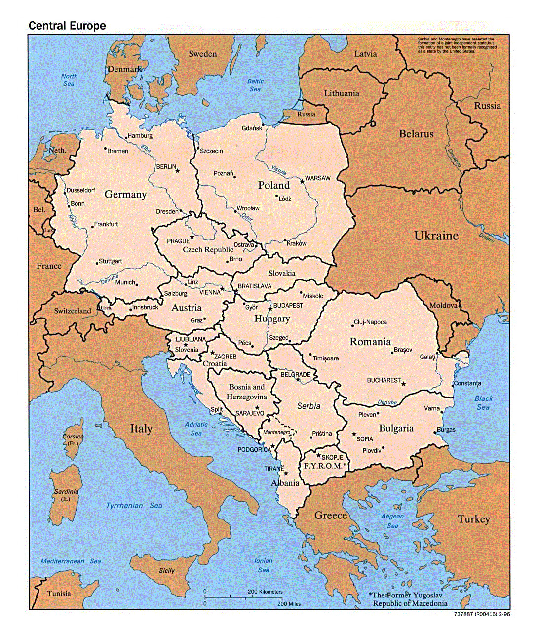 Central Europe Map With Countries - United States Map