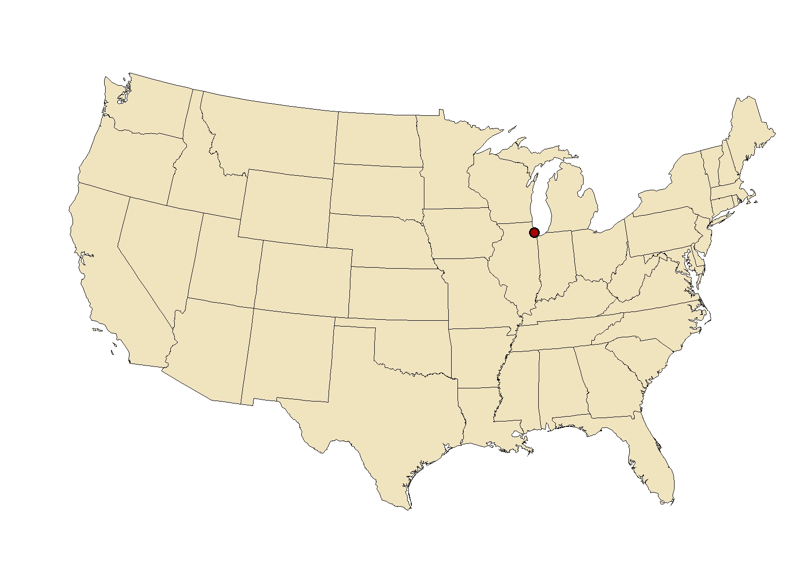 Location Of Chicago In Usa Map - United States Map