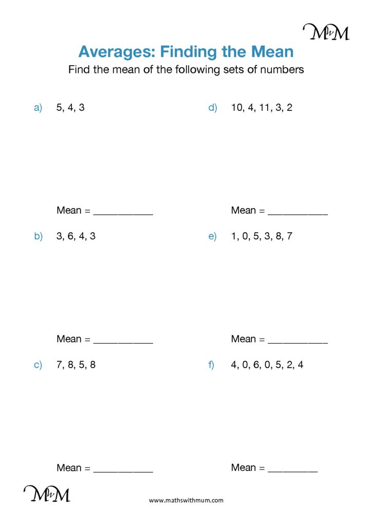 Finding the Mean - Maths with Mum