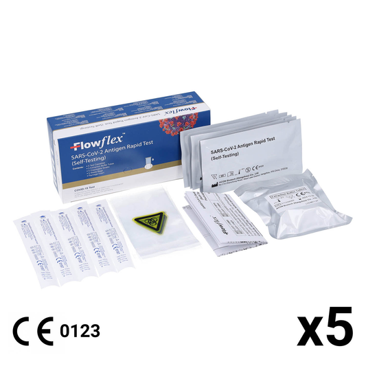 Flowflex Lateral Flow Test SARS-CoV-2 Antigen Rapid - 5 Tests [COVID Test - Acon] - Flowflex